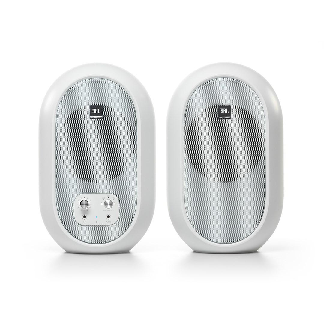 Højtalere JBL 104 Set‑BT – koaksiale monitore med Bluetooth, hvid billede