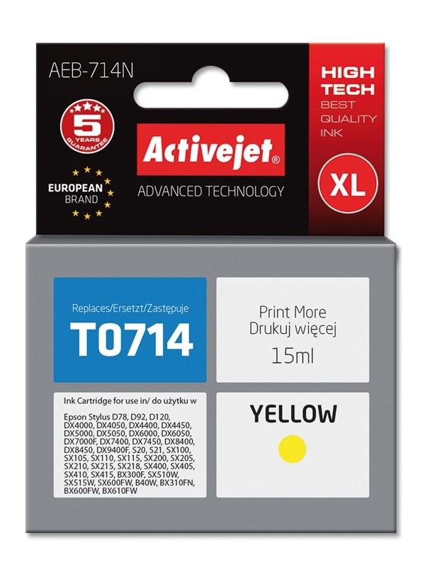 Blækpatron til Epson – Activejet AEB-714N XL, gul, 15 ml (erstatter T0714/T0894/T1004) billede