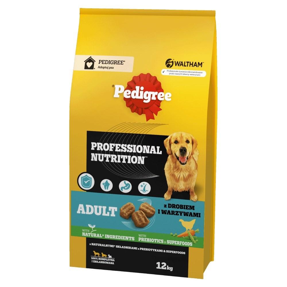 Hundefoder tørfoder Pedigree Professional Nutrition Adult med fjerkræ og grøntsager 12 kg (mellem og store racer) billede