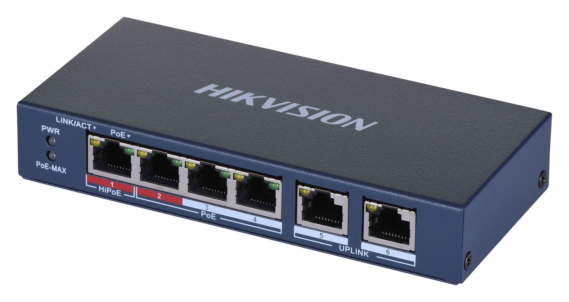 Netværksswitch Hikvision DS-3E0106HP-E 10/100 PoE - blå