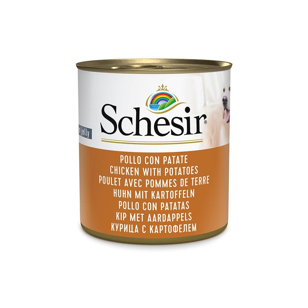 Hundefoder vådfoder Schesir kylling med kartofler i gelé – 285 g billede