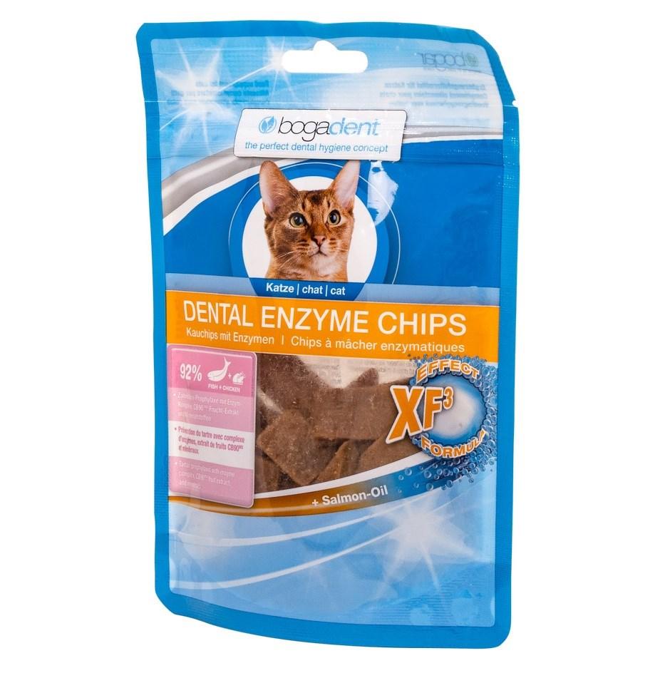 Kattetandpleje godbidder Bogadent Dental Enzyme Chips - fisk, 50 g billede