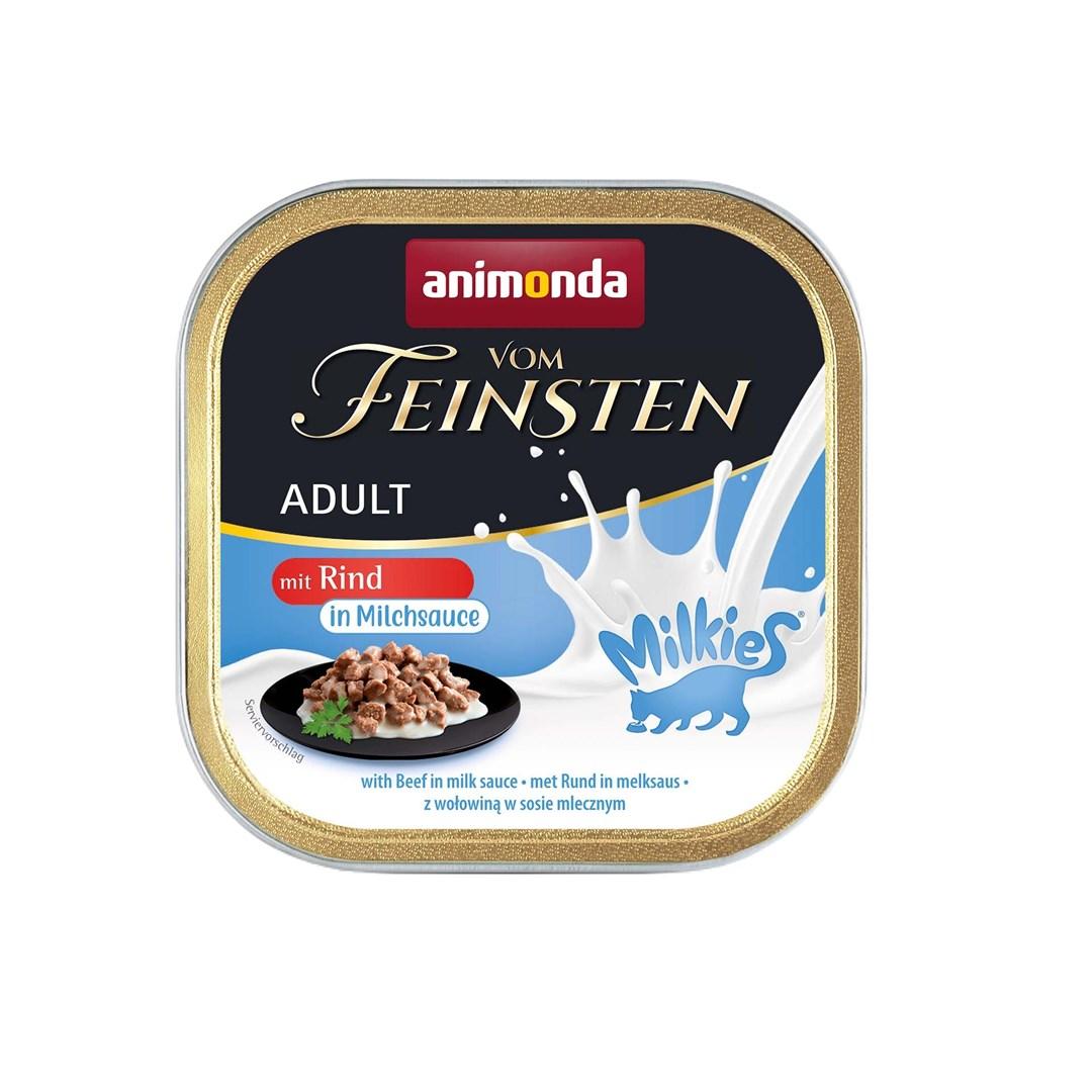 Vådfoder til kat – Animonda Vom Feinsten Adult Milkies, oksekød i mælkesauce, 100 g billede