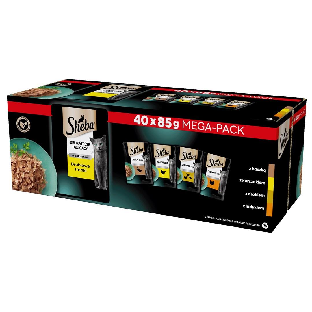 Vådfoder til kat - Sheba Delicacy Fjerkræ i gelé, 40×85 g billede