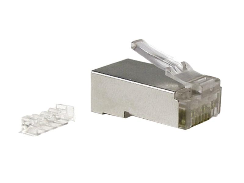 RJ45 netværksstik - Alantec WT107, lige, han, grå billede