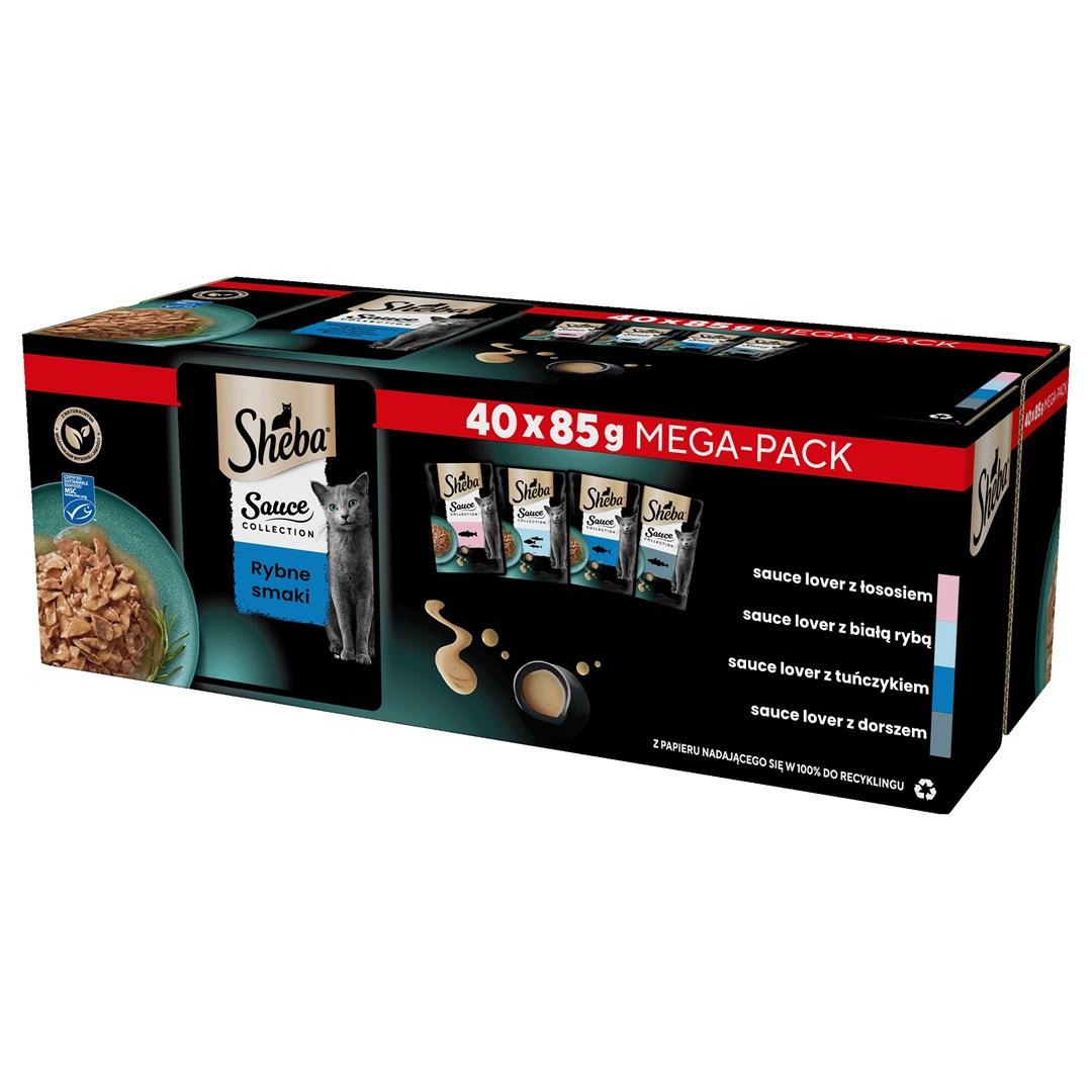 Vådfoder til kat - Sheba Sauce Collection Fiskesmage, 40×85 g billede