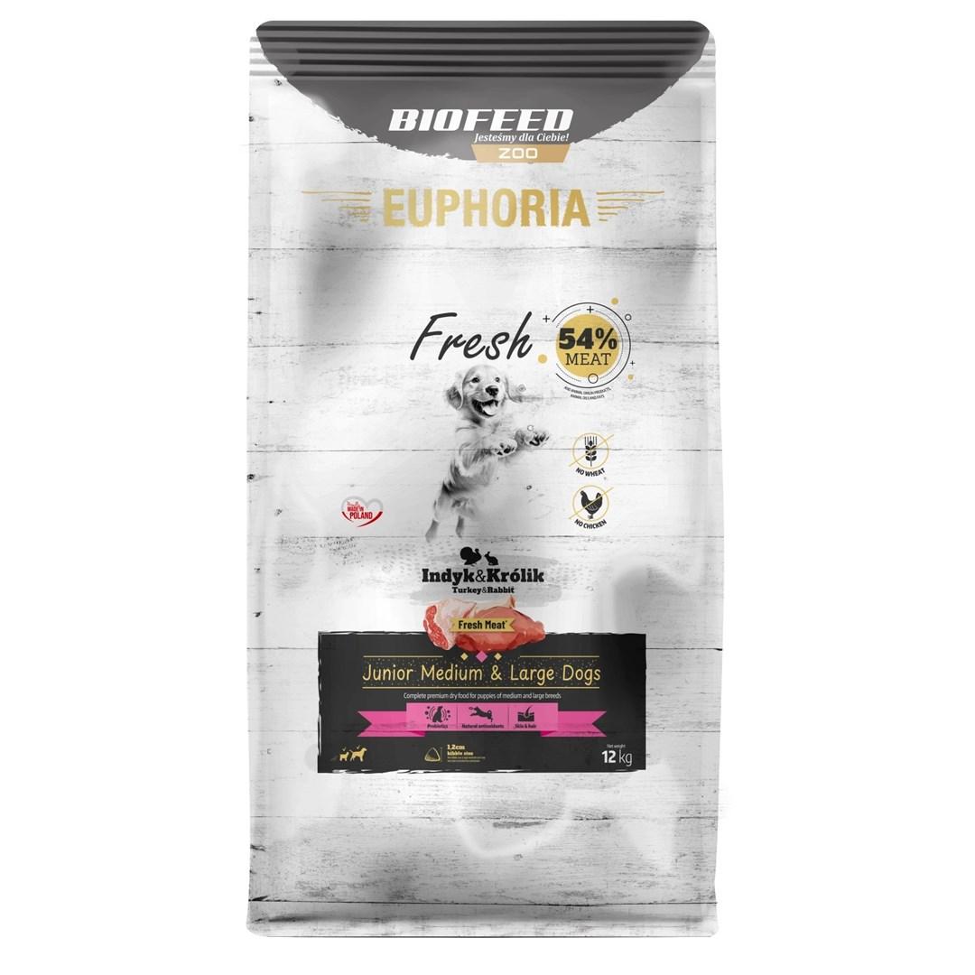Hundefoder tør – BIOFEED Euphoria Fresh Junior Medium & Large, kalkun med kanin, 12 kg billede