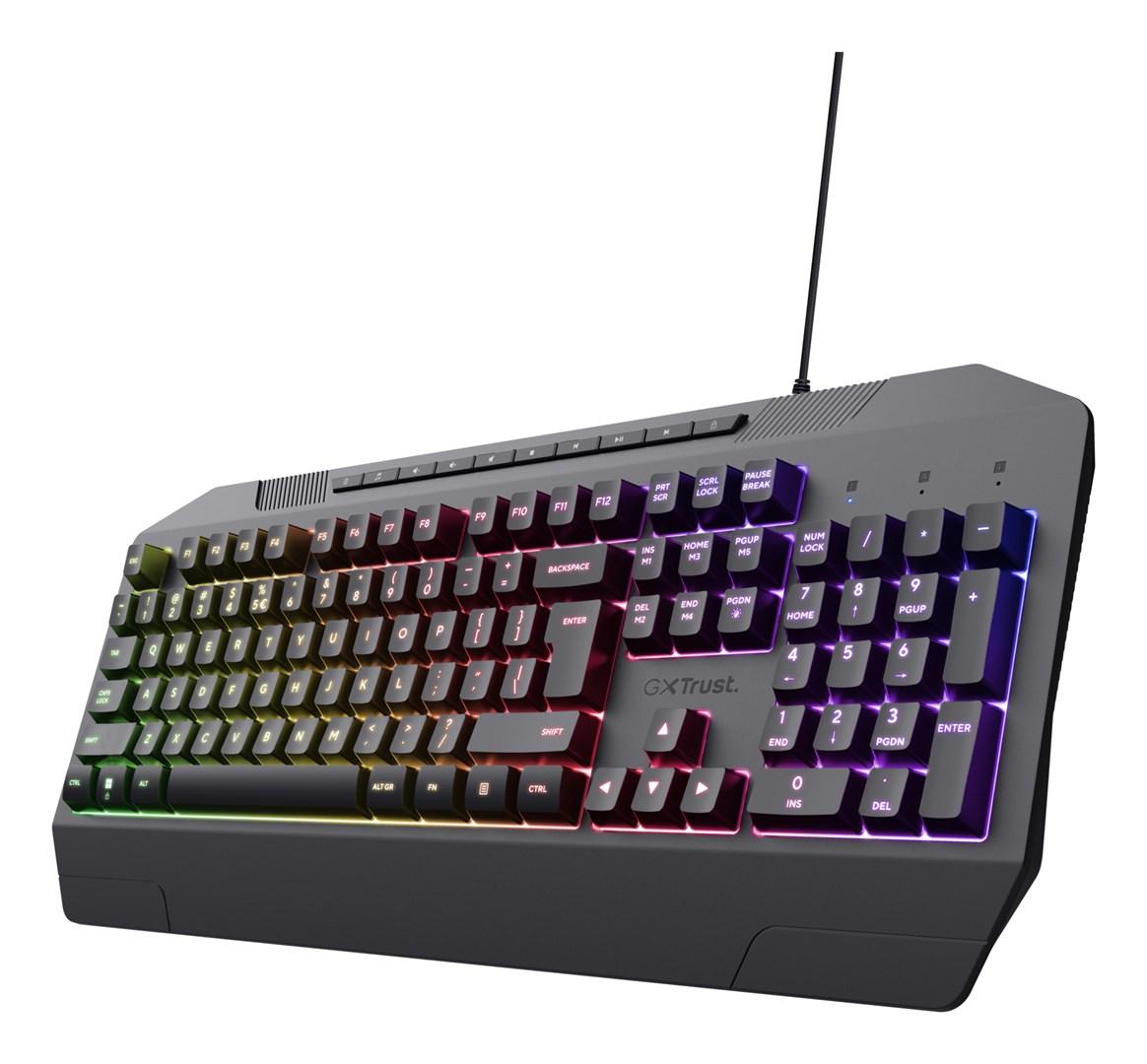 Gaming tastatur Trust GXT 836 Evocx - USB, RGB, QWERTY (US), sort billede