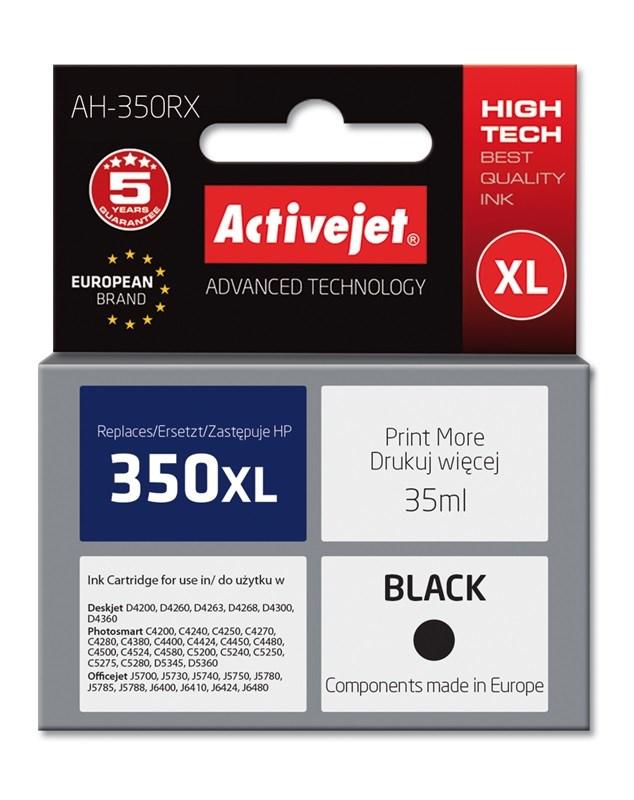 Blækpatron til HP 350XL – Activejet Premium, sort, 35 ml (kompatibel) billede
