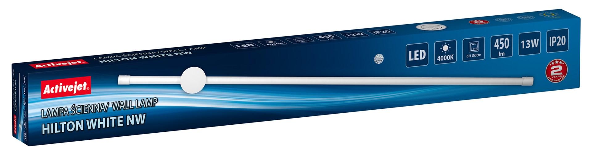 Væglampe LED Activejet Hilton White NW - 90 cm, 13 W billede