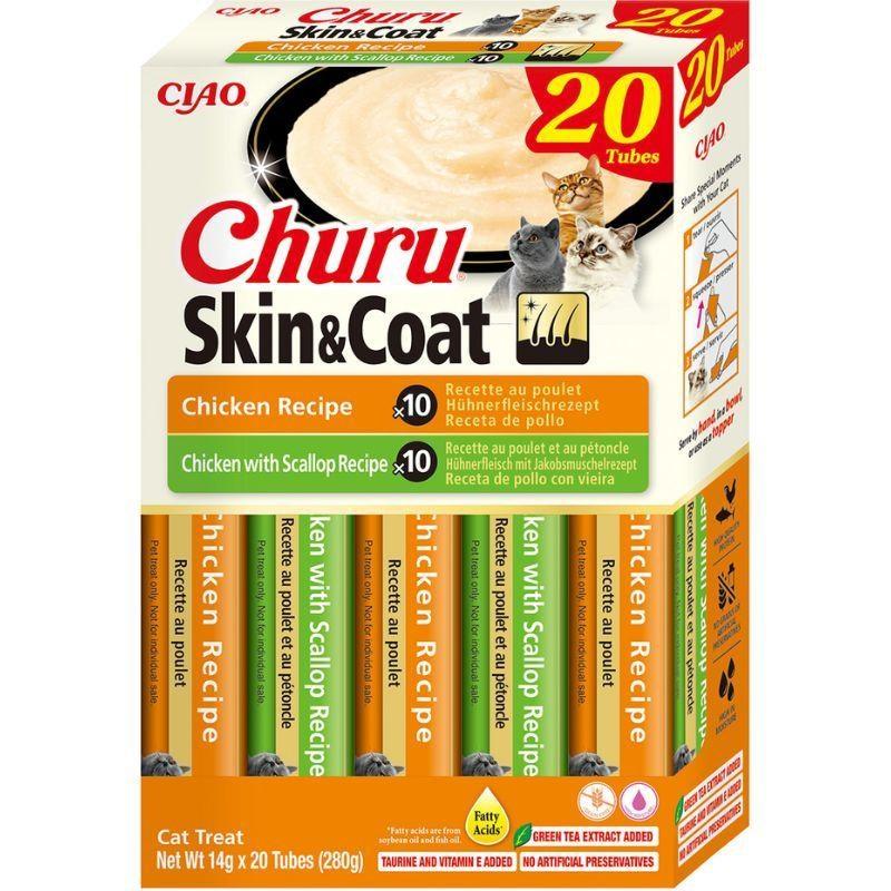 Kattegodbidder INABA Churu Skin&Coat Chicken - 20 x 14 g