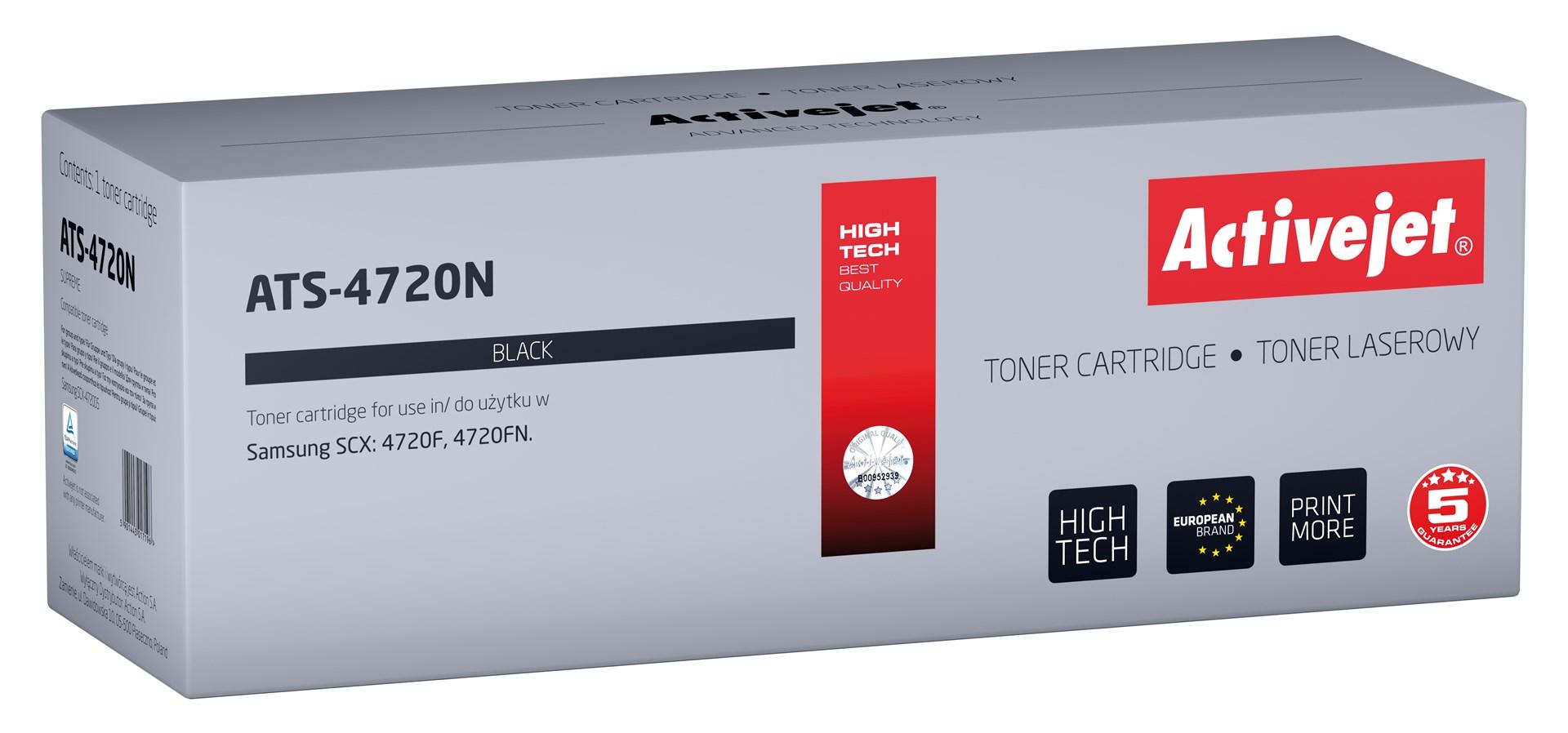 Toner til laserprinter Activejet ATS-4720N – sort, kompatibel med Samsung SCX-4720D5, ca. 5.000 sider billede
