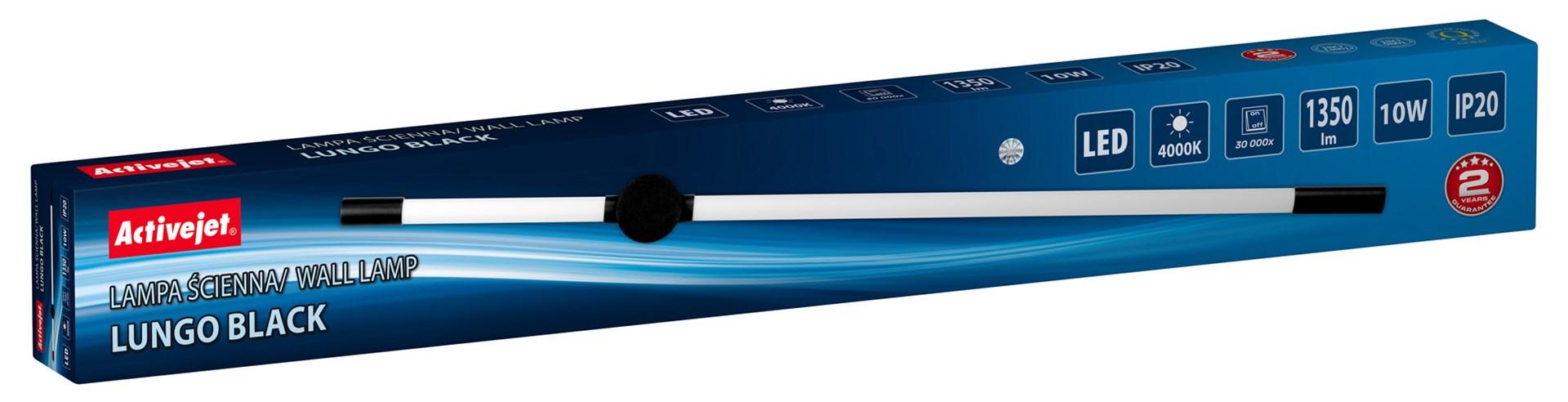 Væglampe LED Activejet Lungo - sort, 90 cm, 10 W billede