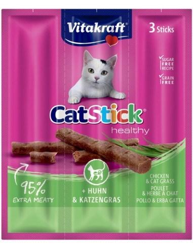 Kattegodbidder Vitakraft CatStick Mini kylling med kattegræs – 3 stk billede