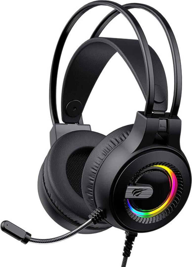 Gaming headset Havit H2040d med kabel og RGB - sort billede