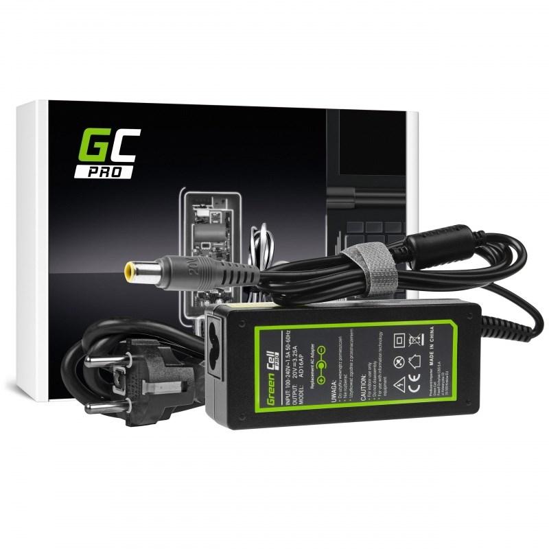 Strømforsyning til bærbar – Green Cell 65 W (20 V, 3,25 A) – sort billede