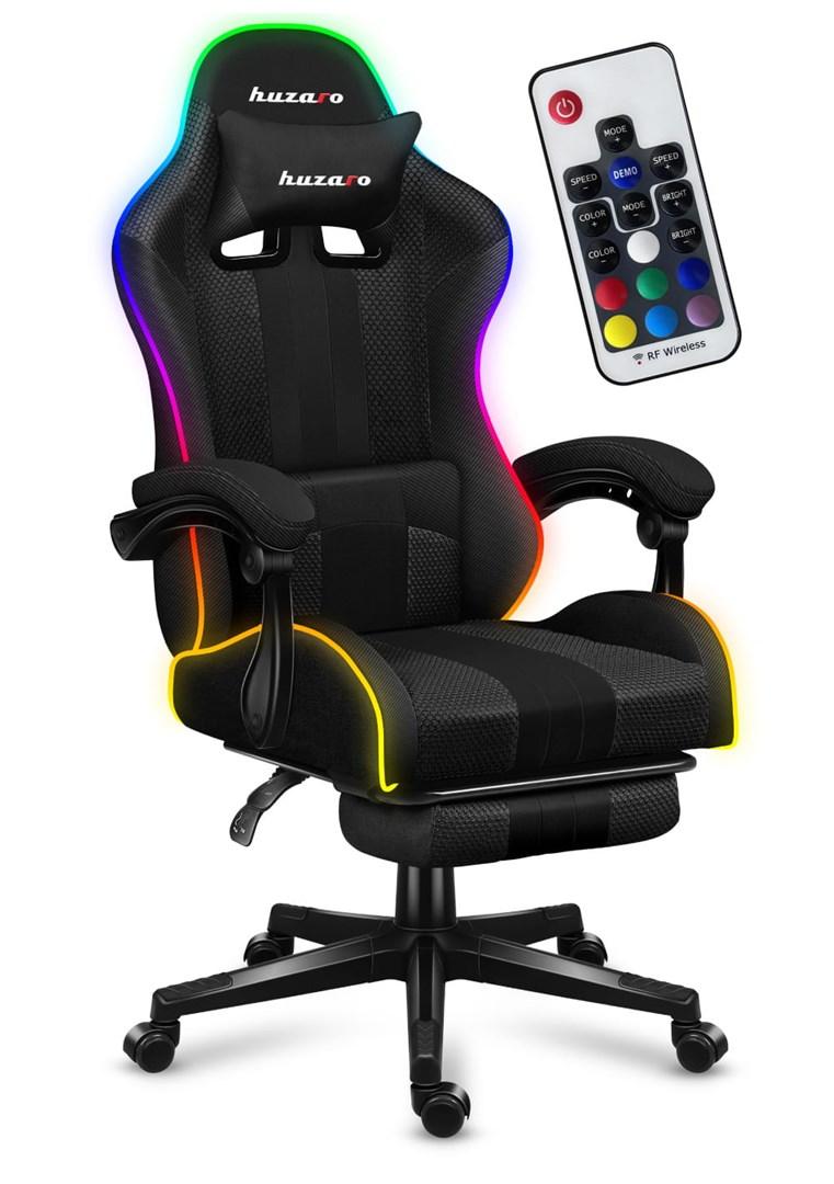 Gamerstol Huzaro Force 4.7 RGB Mesh – ergonomisk med fodstøtte billede
