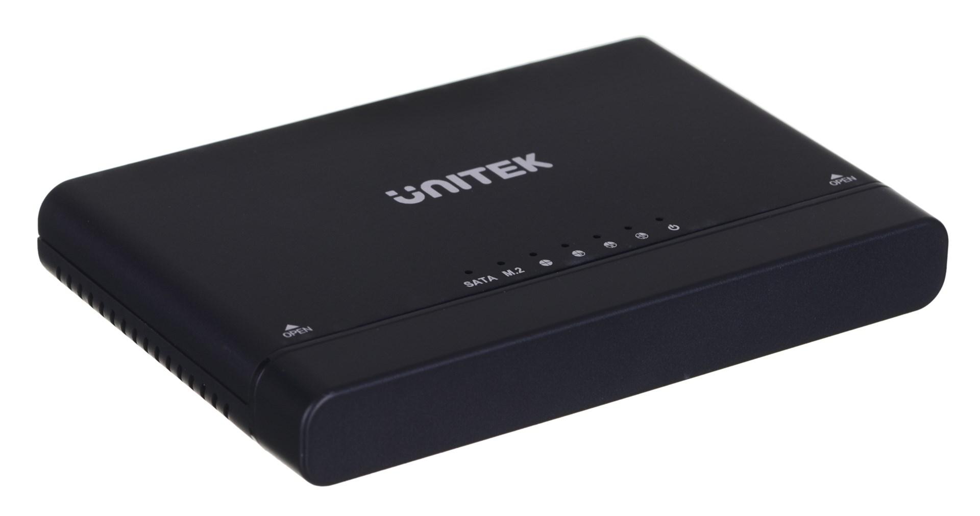 Eksternt harddiskkabinet USB-C 3.2 til SATA 2,5/3,5 og M.2 PCIe/NVMe - UNITEK S1222A, sort billede