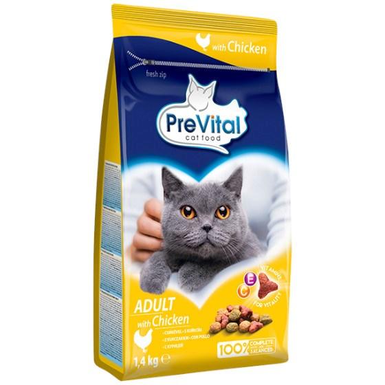 Tørfoder til kat – PREVITAL Adult med kylling 1,4 kg billede