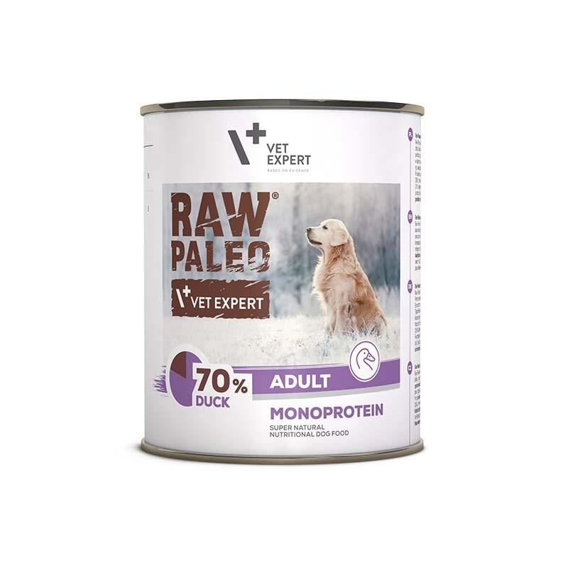 Hundefoder vådfoder – VetExpert Raw Paleo Adult Monoprotein And, 800 g billede