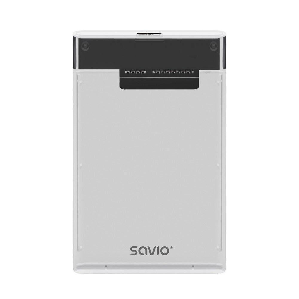 Eksternt harddiskkabinet 2,5" - Savio, USB 3.0, transparent billede