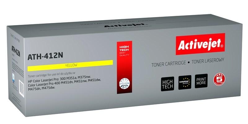 Toner til HP – Activejet ATH-412N, gul, 2600 sider (erstatter HP 305A CE412A) billede
