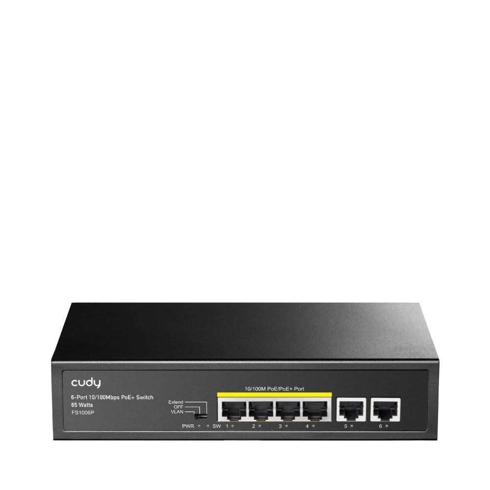 Netværksswitch Fast Ethernet (10/100) med PoE - Cudy FS1006P, sort billede