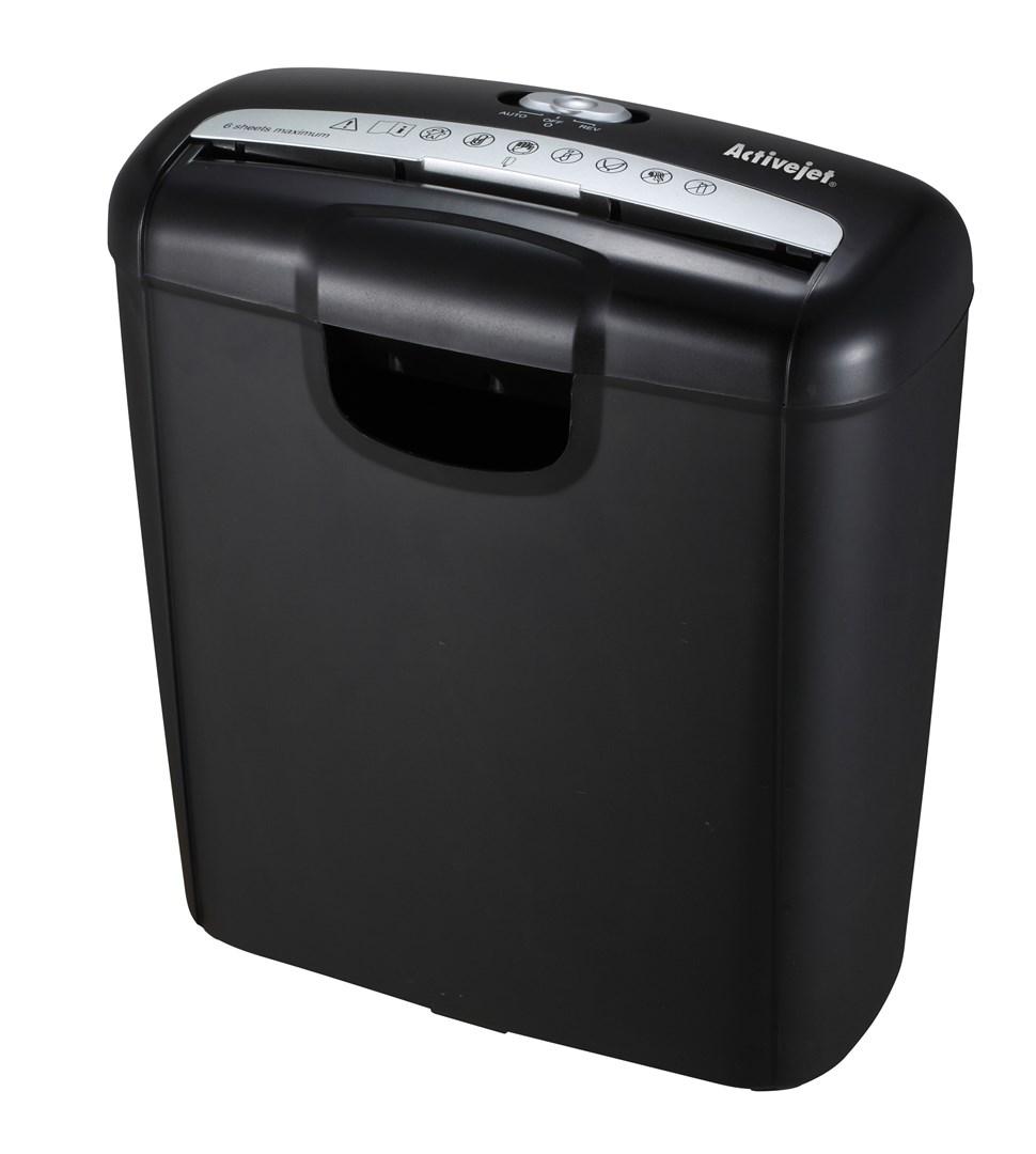 Makulator til papir Activejet ASH-0601S, P-2, 10 l, strimmel 6 mm, 6 ark, sort billede