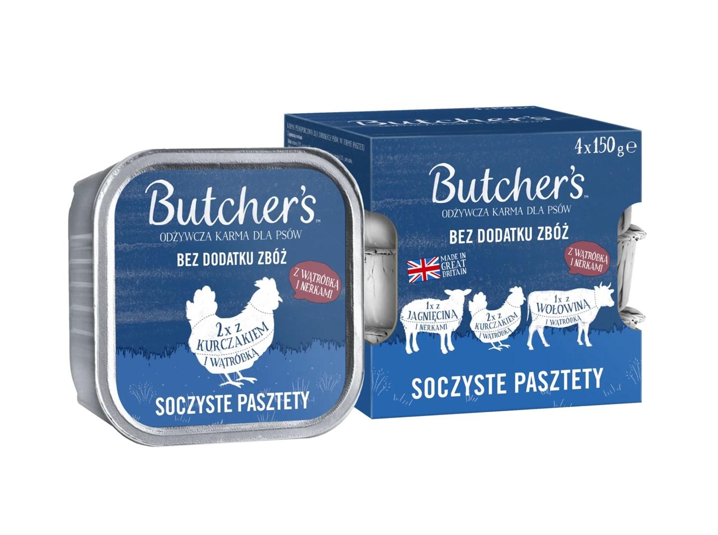Hundefoder vådfoder Butcher’s Original Mix – saftige pateer, 4 x 150 g billede
