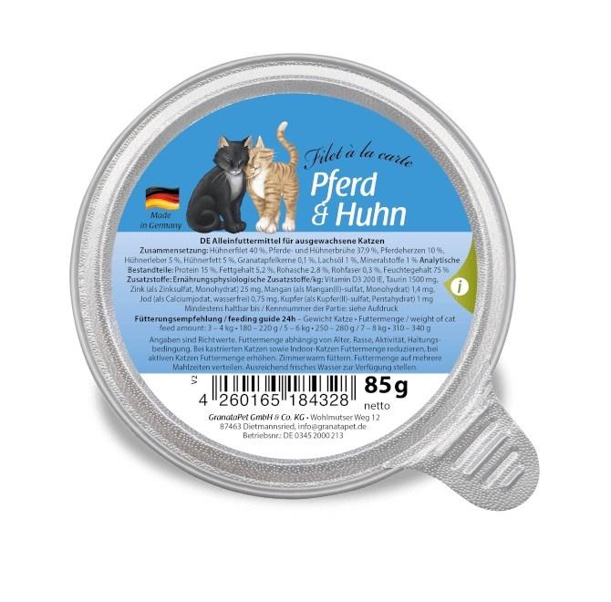 Vådfoder til kat – Fox4Pets GranataPet Filet á la carte hest & kylling 85 g billede