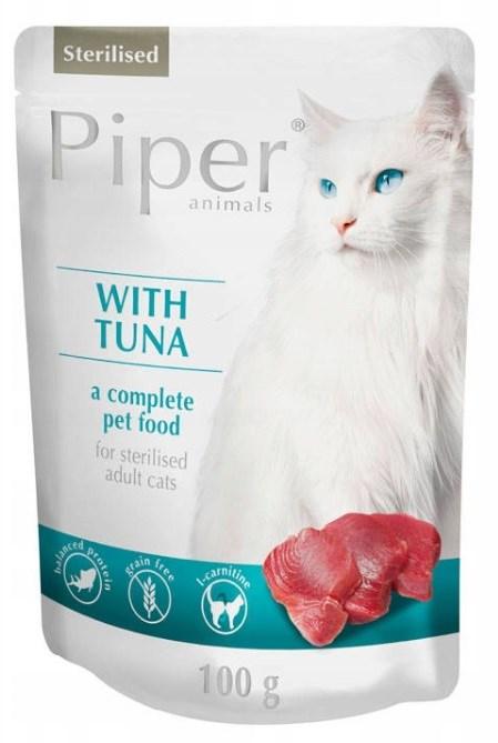 Vådfoder til kat – Dolina Noteci Piper Sterilised med tun, 100 g billede