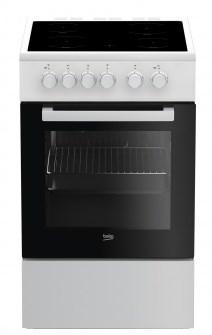 Komfur keramisk - Beko FSS57000GW, fritstående, sort/hvid, A billede