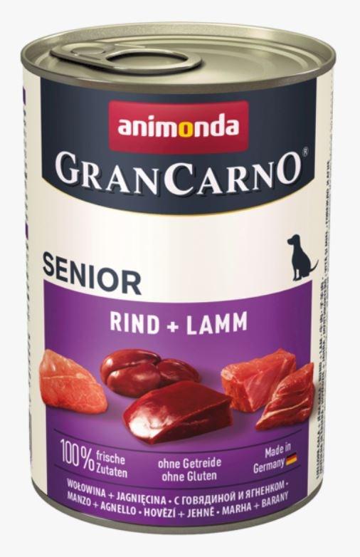 Vådfoder til hund – animonda GranCarno Senior, okse med lam, 400 g billede