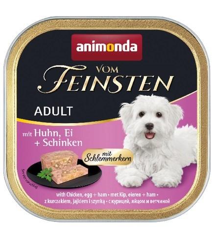 Hundefoder vådfoder animonda Vom Feinsten Adult – kylling, æg og skinke 150 g billede