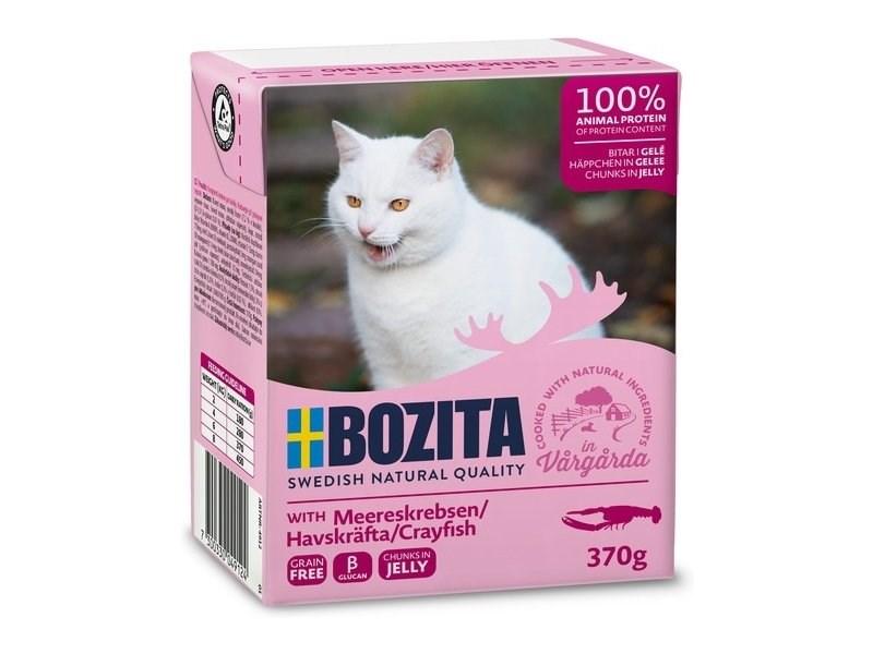 Vådfoder til kat - BOZITA bidder i gelé med rejer 370 g billede