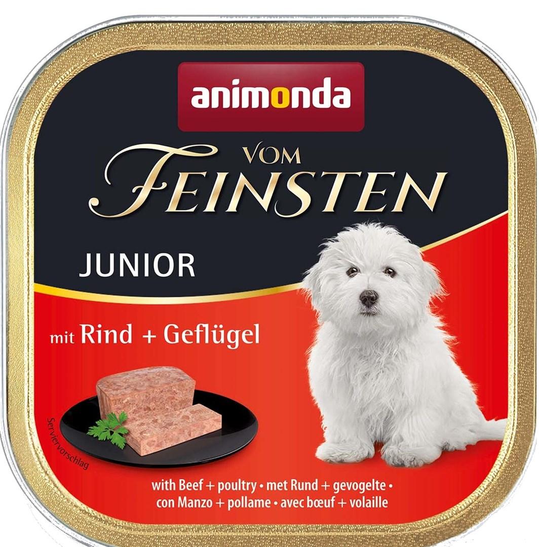 Hundefoder vådfoder – Animonda Vom Feinsten Junior okse og fjerkræ 150 g billede