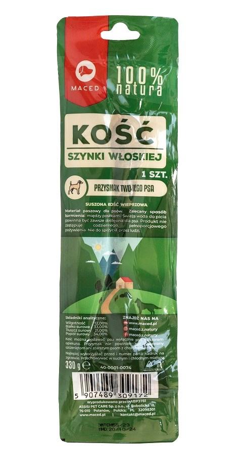 Hundegodbid tyggeben – MACED Parma skinkeben 330 g billede