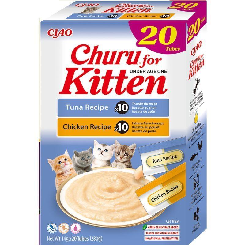 Kattegodbidder INABA Churu for Kitten kylling og tun - 20 x 14 g