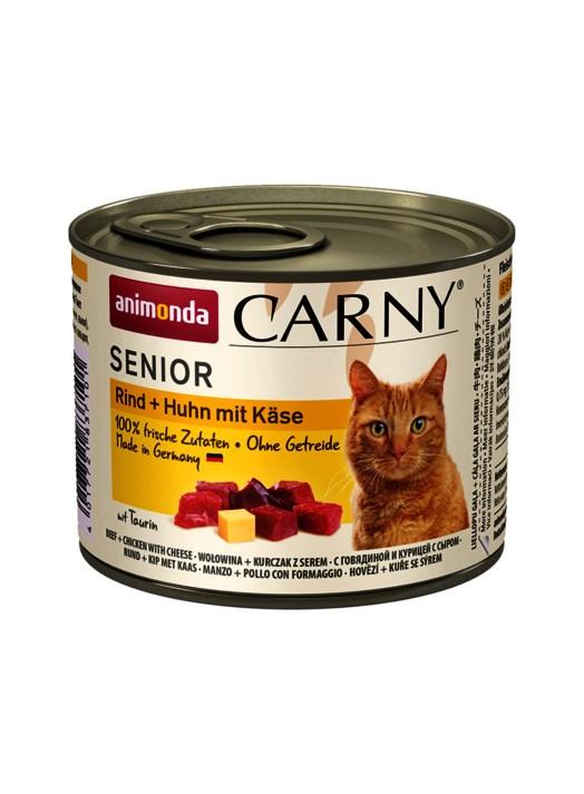 Vådfoder til kat – animonda Carny Senior, okse + kylling med ost, 200 g billede