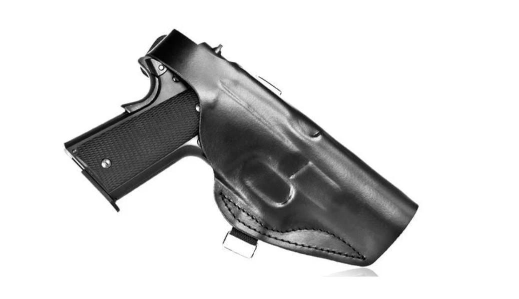 Pistolhylster i læder - GUARD til Colt 1911/Ranger 1911, sort billede