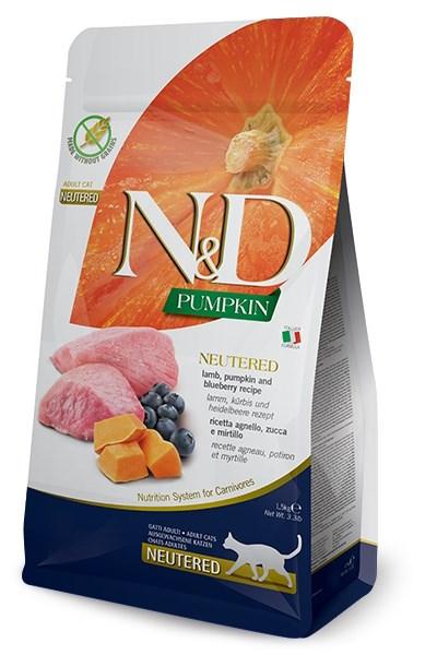 Tørfoder til kat – Farmina N&D Pumpkin Lam & Blåbær Adult 300 g billede