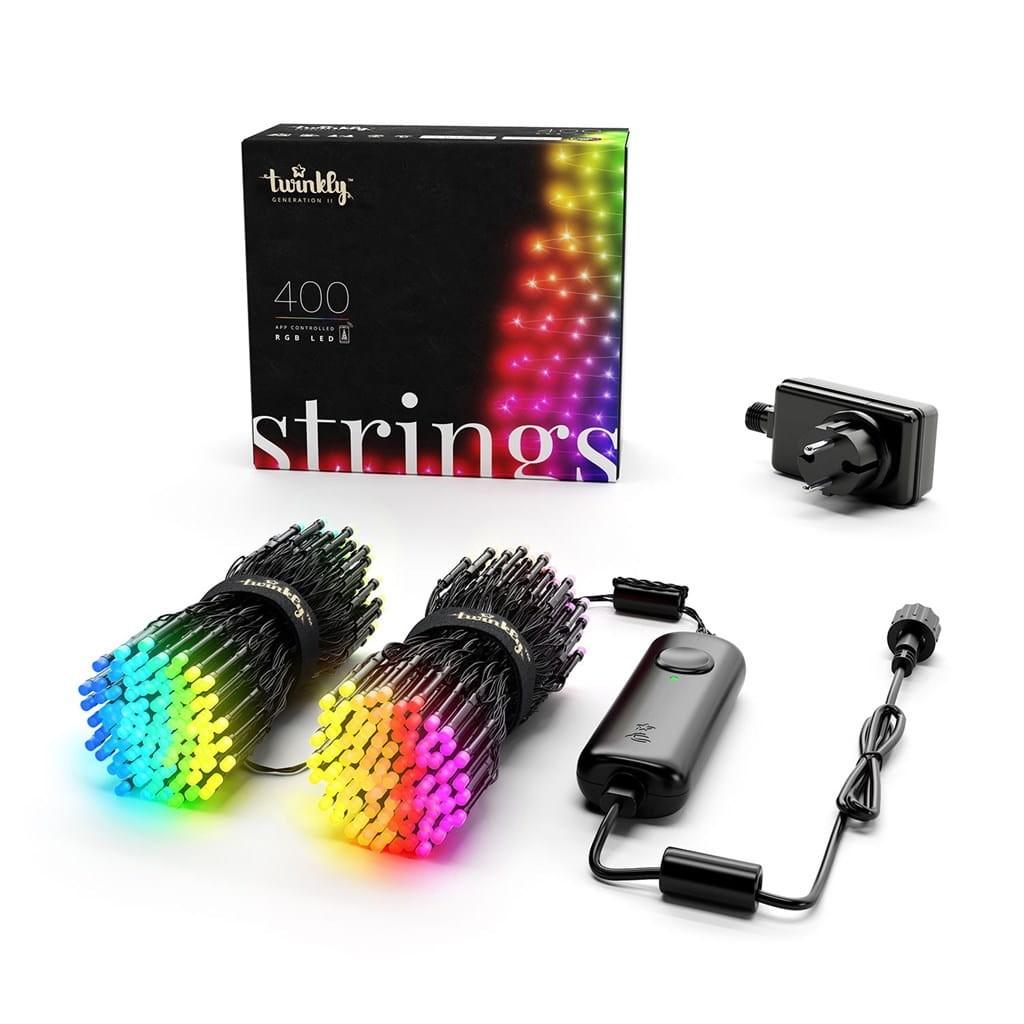 Twinkly Strings - 400 App-Controlled RGB LEDs. 32 Meters. Black Wire.