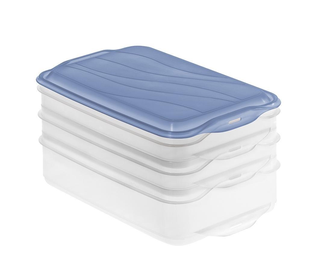 Madbeholder sæt rotho Rondo Horizon Blue – 2 × 0,75 l + 1 × 1,35 l billede
