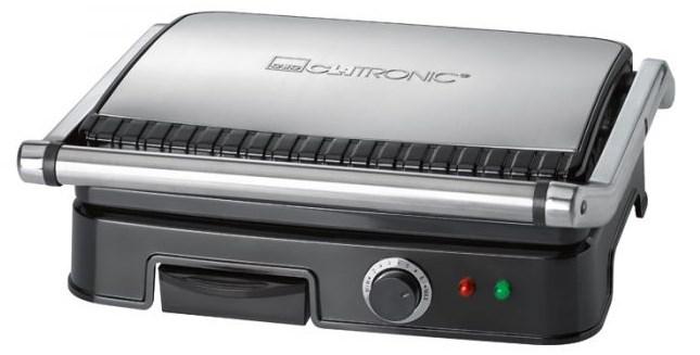 Elgrill bordmodel – Clatronic KG 3487, 2.000 W, sort/sølv billede
