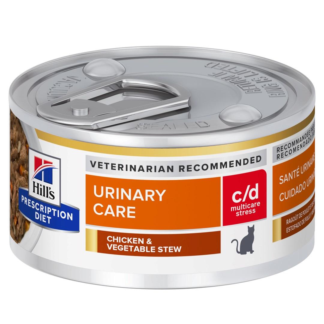 Vådfoder til kat – Hill's Prescription Diet c/d Urinary Stress Stew, kylling – 82 g billede