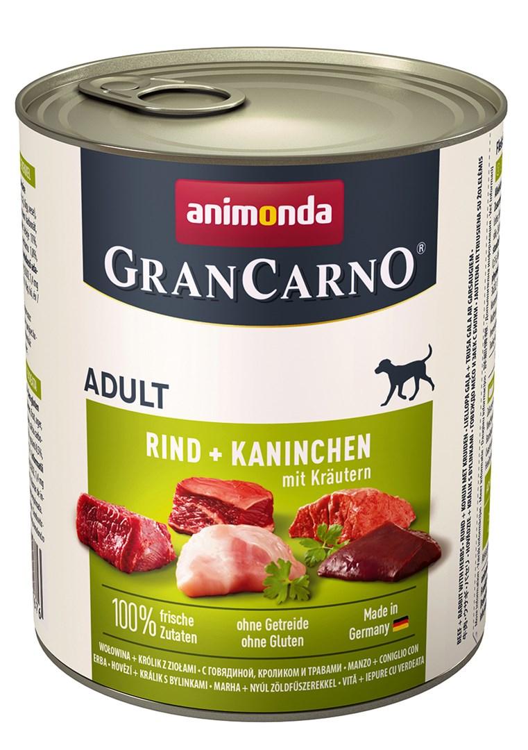 Hundefoder vådfoder – animonda GranCarno Adult okse, kanin og urter 800 g billede