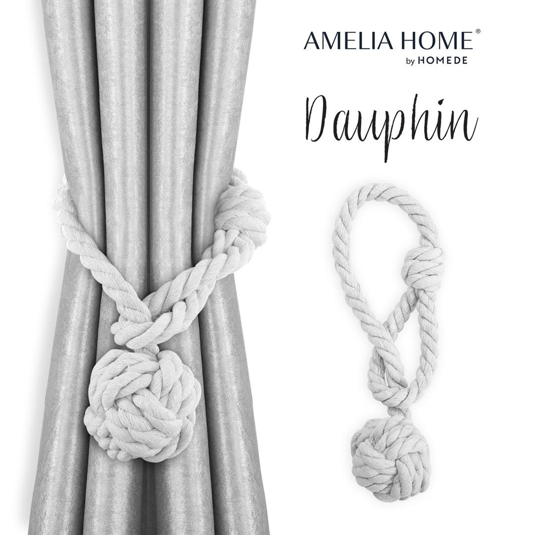 Gardinsnore med kugle - Amelia Home Dauphin, hvid (sæt á 2) billede