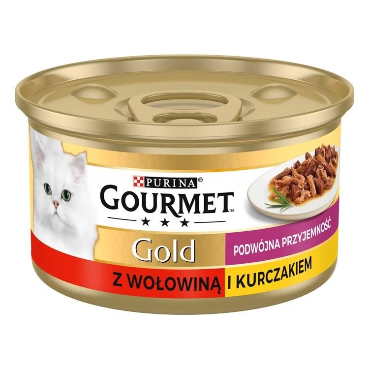 Vådfoder til kat – Purina Gourmet Gold okse & kylling 85 g billede