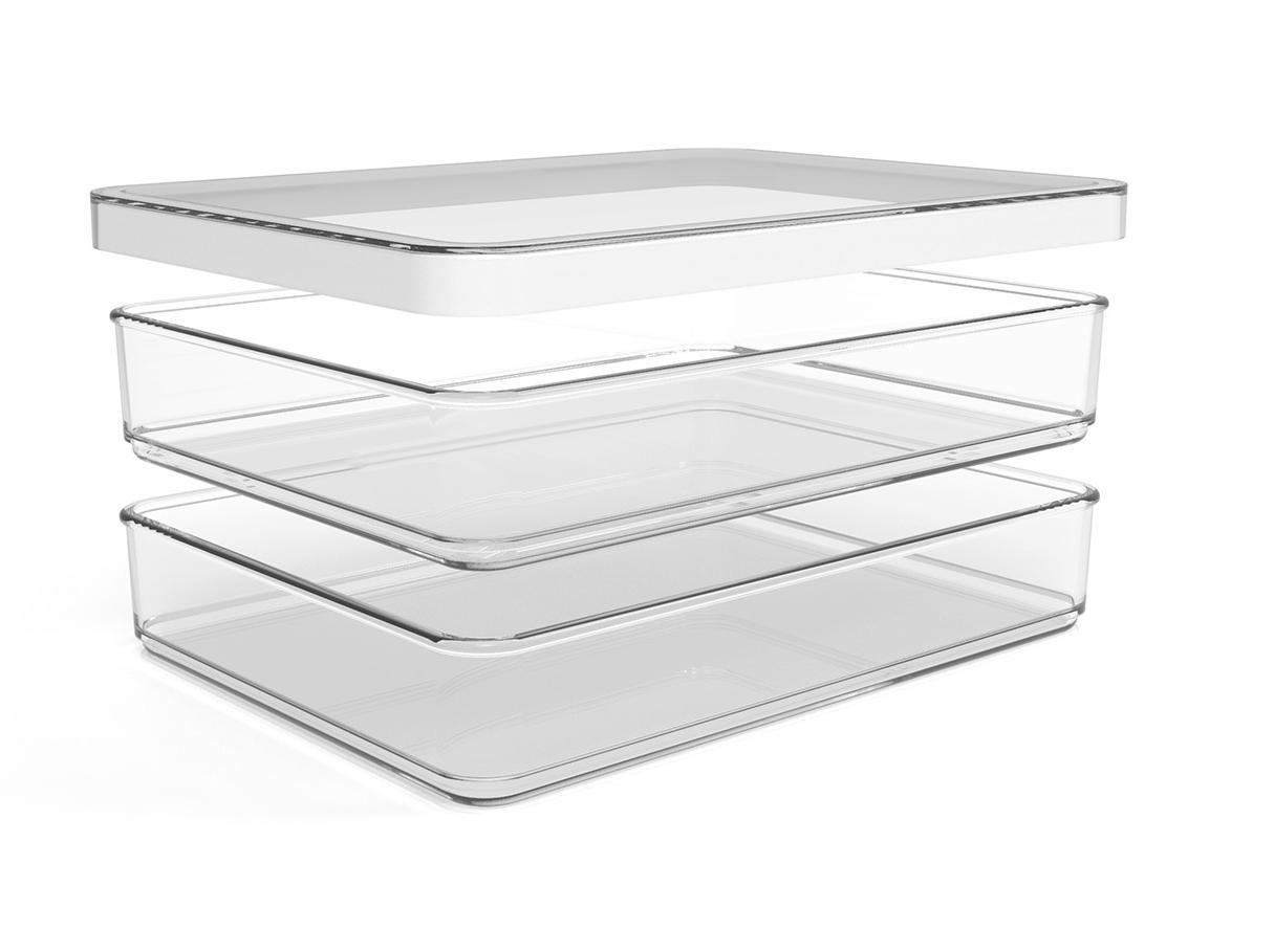 Madopbevaringsbokse - rotho Rondo Loft, 2 x 0,85 l, transparent/hvid billede