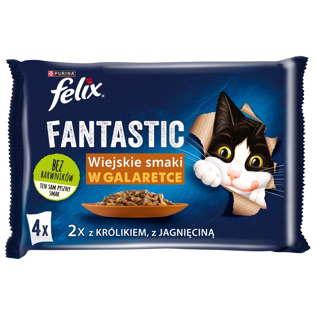 Vådfoder til kat – Purina Felix Fantastic kanin & lam 340 g (4×85 g) billede